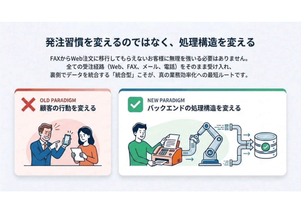 発注習慣をけるのではなく、処理構造を変える