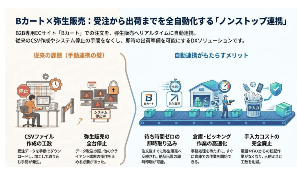 2.Bｶｰﾄ×弥生販売_受注から出荷までを全自動化する「ノンストップ連携」