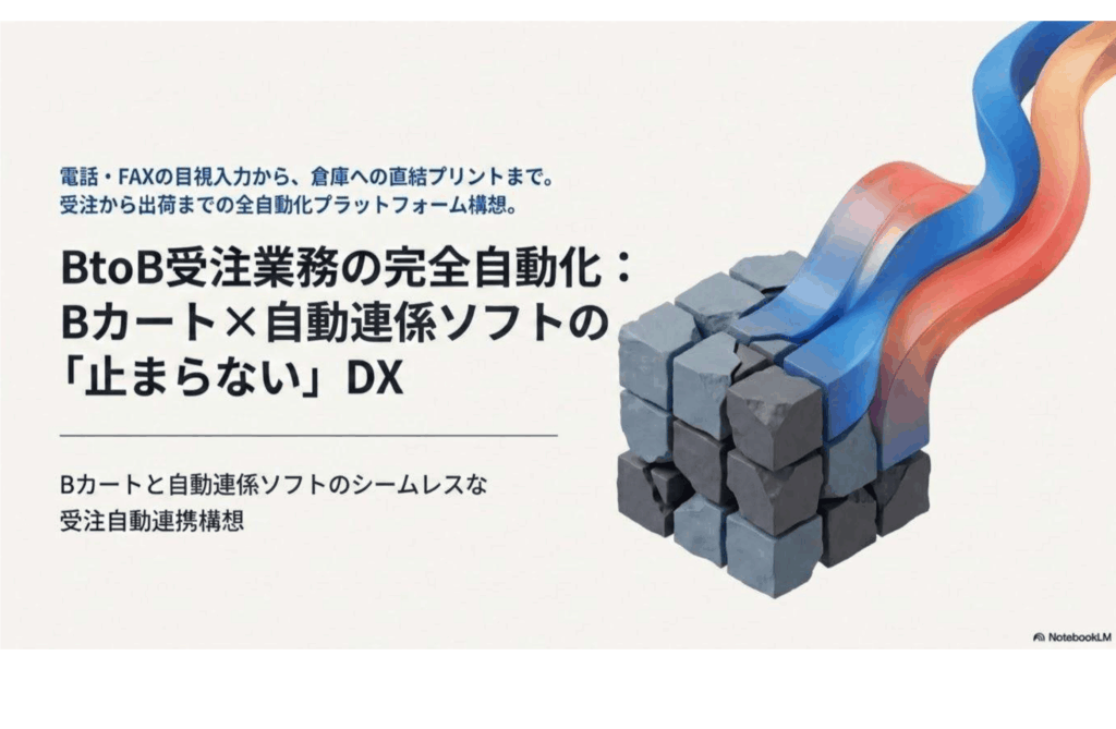 4.BtoB受注業務の完全自動化_Bｶｰﾄ×自動連携ソフトの「止まらない」DX