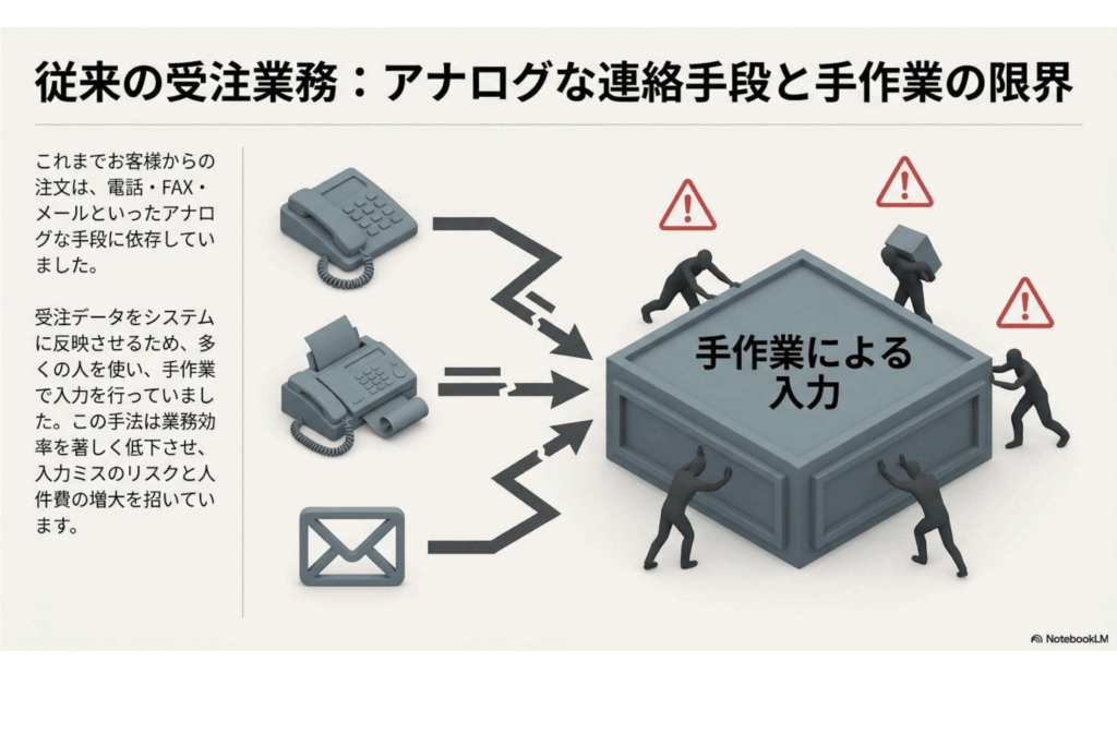 5.従来の受注業務_アナログな連絡手段と作業の限界